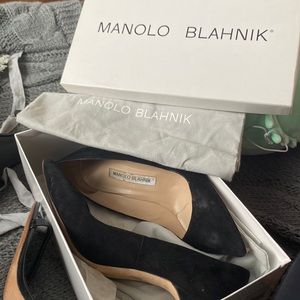 Manolo Blahnik Black Suede Heels